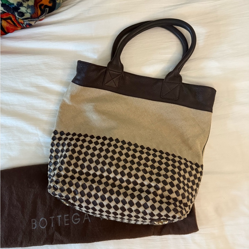 Bottega Veneta Tan and Brown Tote Bag